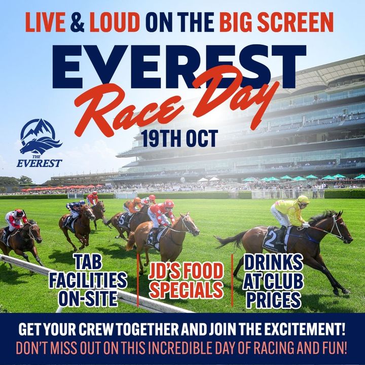 Featured image for “The Everest Race Day is on this Saturday – Catch all the action LIVE and LOUD on the Big Screen here at Woolooware Golf Club!”