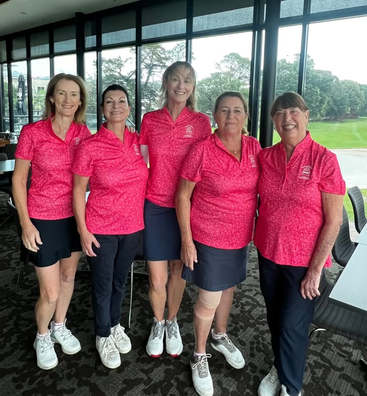 Featured image for “The Silver Pennant team began their season with a 3/2 win against The Coast at Cronulla today. Though conditions were heavy, the rain held off and the girls were very happy to take the win. Leanne Fuller who was square coming up the 18th, chipped in for a birdie to win her match. The team : Lynne Willis, Margi Collins, Leanne Fuller, Robyn Maxted and Tracey Arnold.”