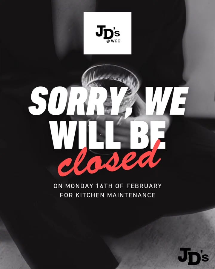 Featured image for “JD’s Restaurant Closed Monday 16th February”