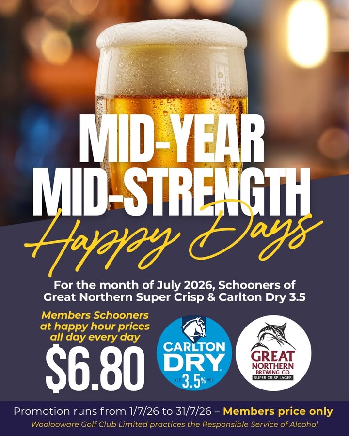 Featured image for “Mid-Year Mid-Strength Happy Days at Woolooware Golf Club”